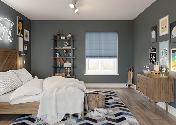 Nautical Stripes, Navy - Roman Blind - Image 8